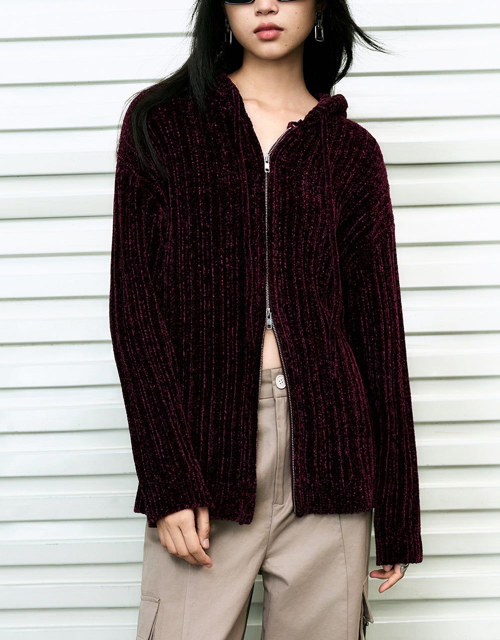 Hooded Knitted Cardigan sold by Urban Revivo product image thumbnail 2