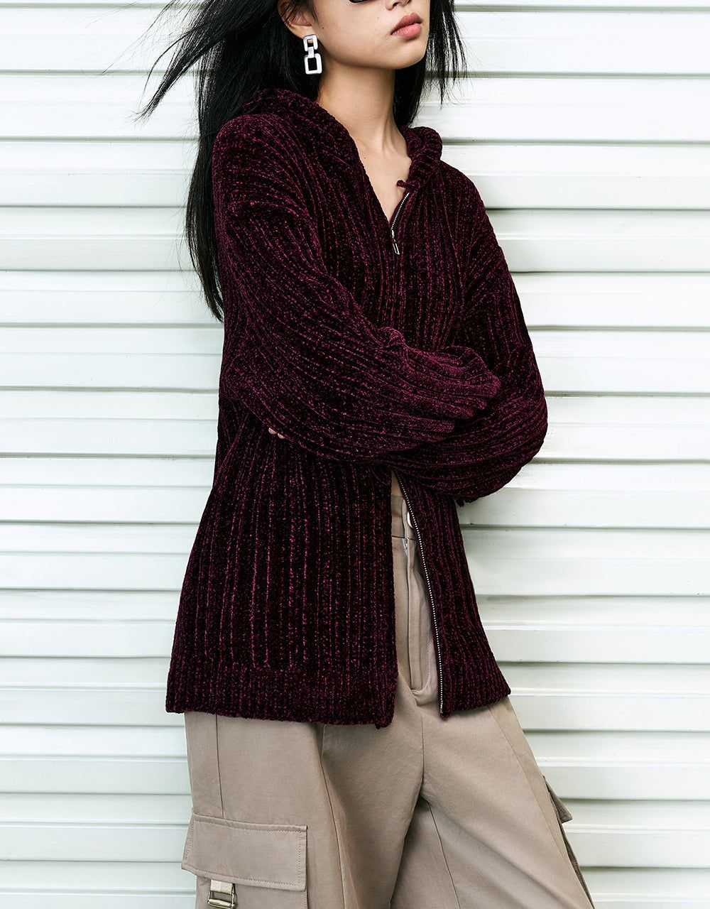Hooded Knitted Cardigan sold by Urban Revivo product image thumbnail 3