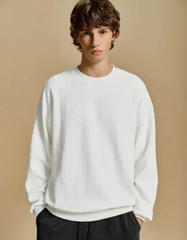 Drop Shoulder Sleeve Crew Neck Sweatshirt sold by Urban Revivo