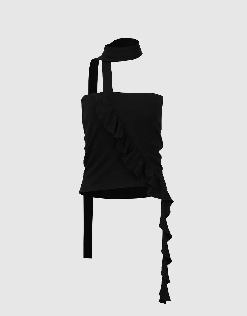 Halter Neck Ruffle Sleeveless T-Shirt sold by Urban Revivo product image thumbnail 2