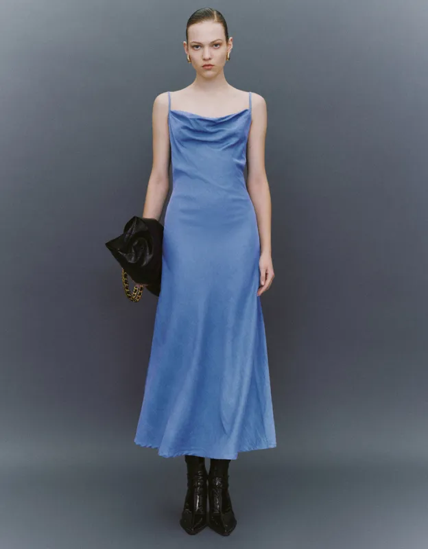 Cowl Neck Denim Cami Dress sold by Urban Revivo