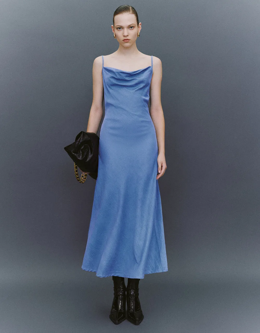 Cowl Neck Denim Cami Dress sold by Urban Revivo