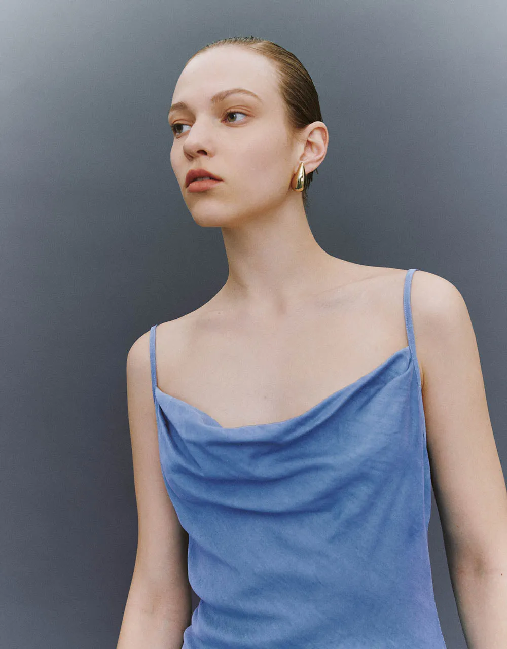 Cowl Neck Denim Cami Dress sold by Urban Revivo product image thumbnail 4