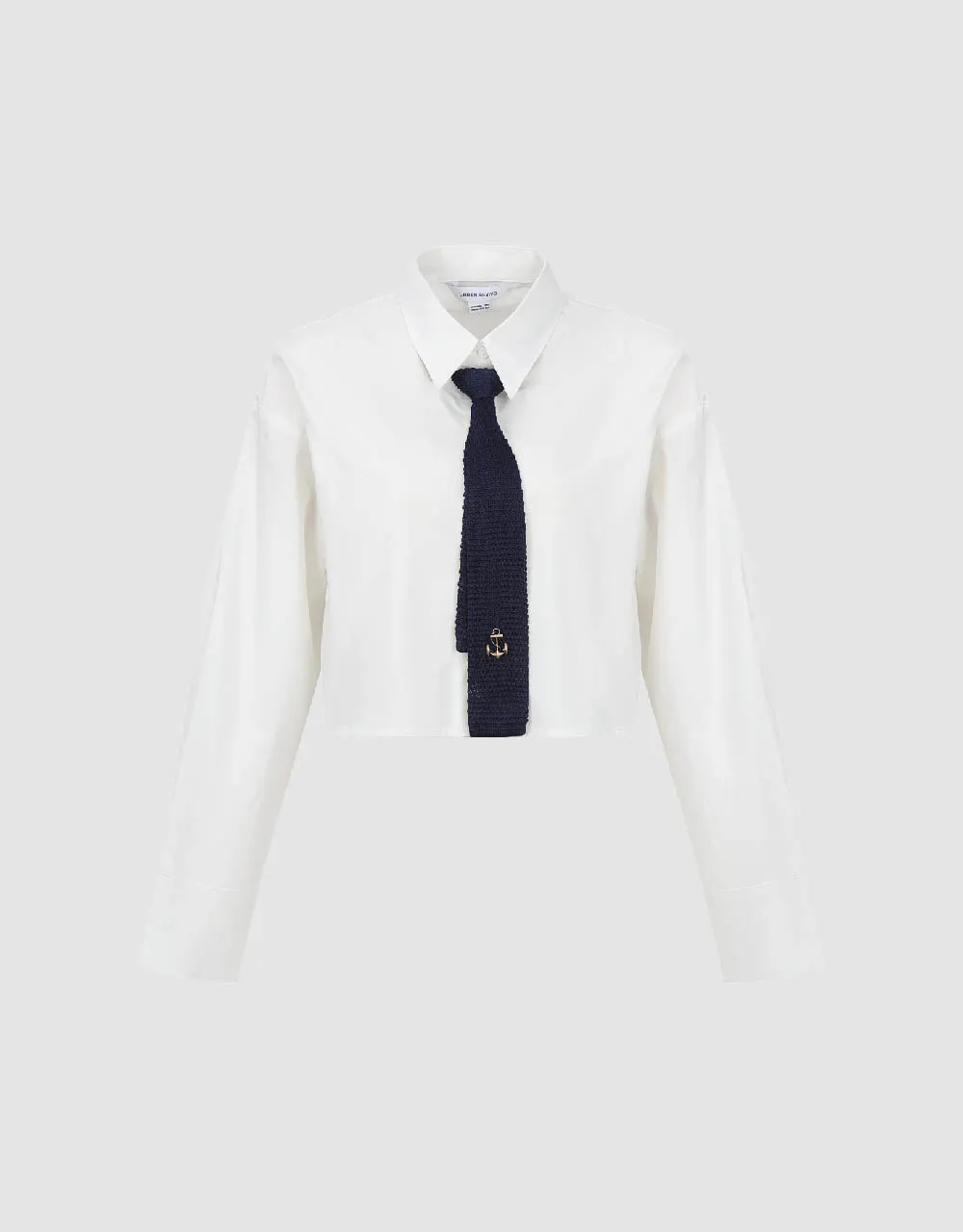 Cropped Straight Shirt With Tie sold by Urban Revivo product image thumbnail 2