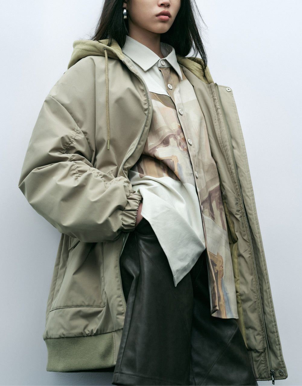 Zip Up Front Hoodie Padded Coat sold by Urban Revivo product image thumbnail 3