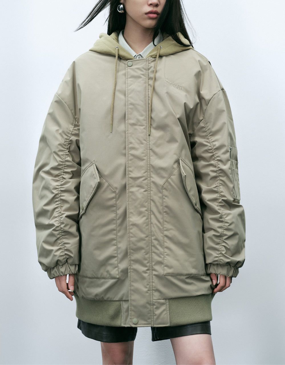 Zip Up Front Hoodie Padded Coat sold by Urban Revivo product image thumbnail 2