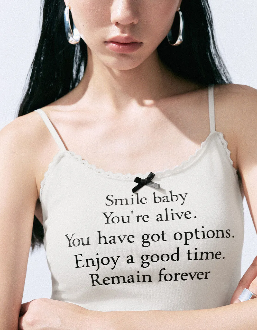 Letter Printed Skinny Cami Top sold by Urban Revivo product image thumbnail 4