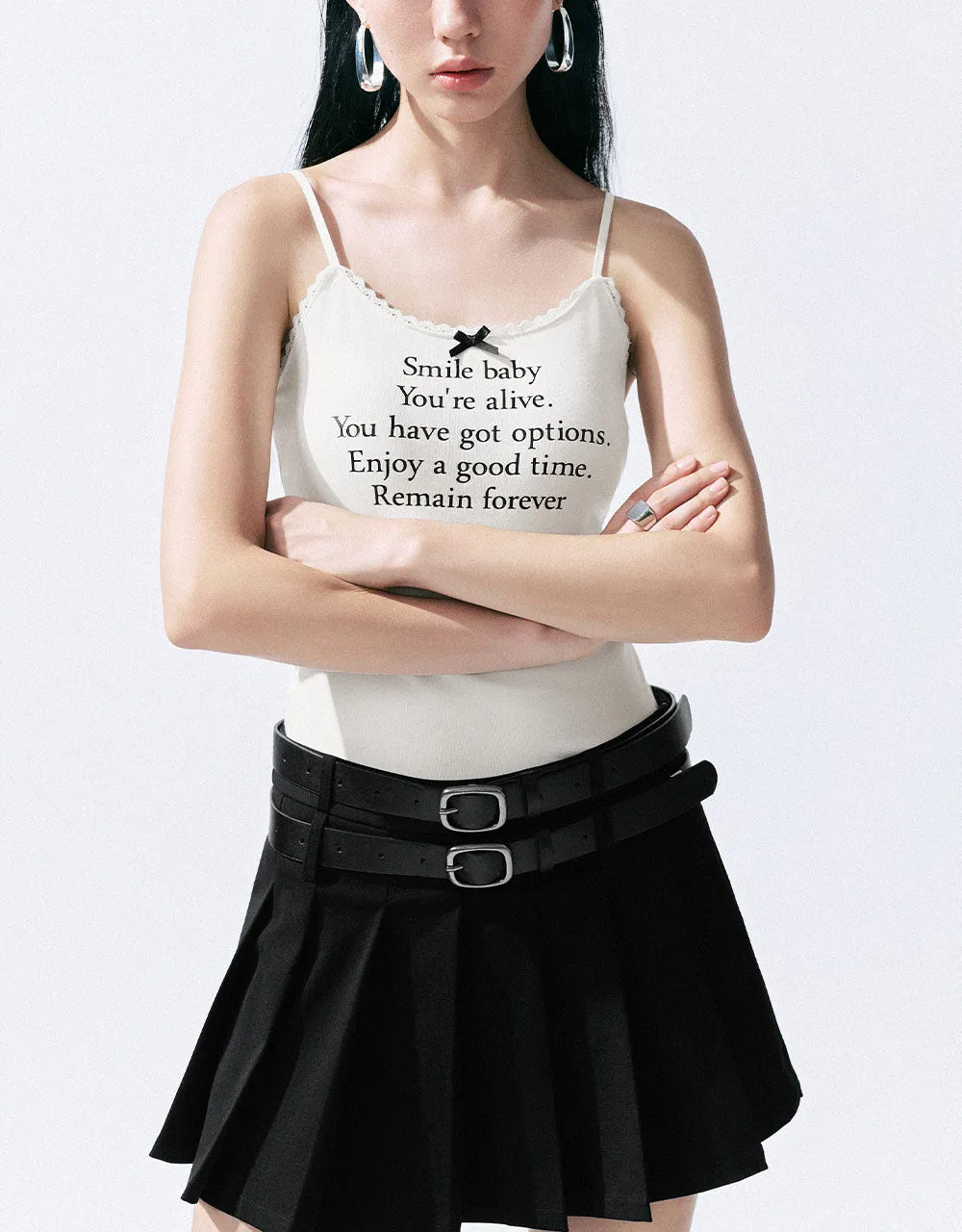 Letter Printed Skinny Cami Top sold by Urban Revivo product image thumbnail 3
