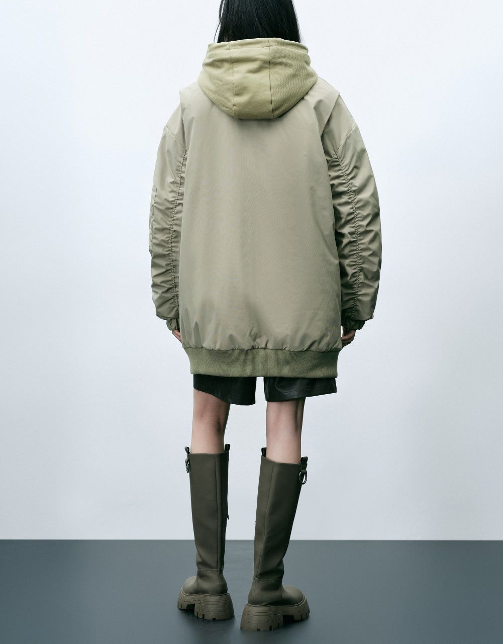 Zip Up Front Hoodie Padded Coat sold by Urban Revivo product image thumbnail 4