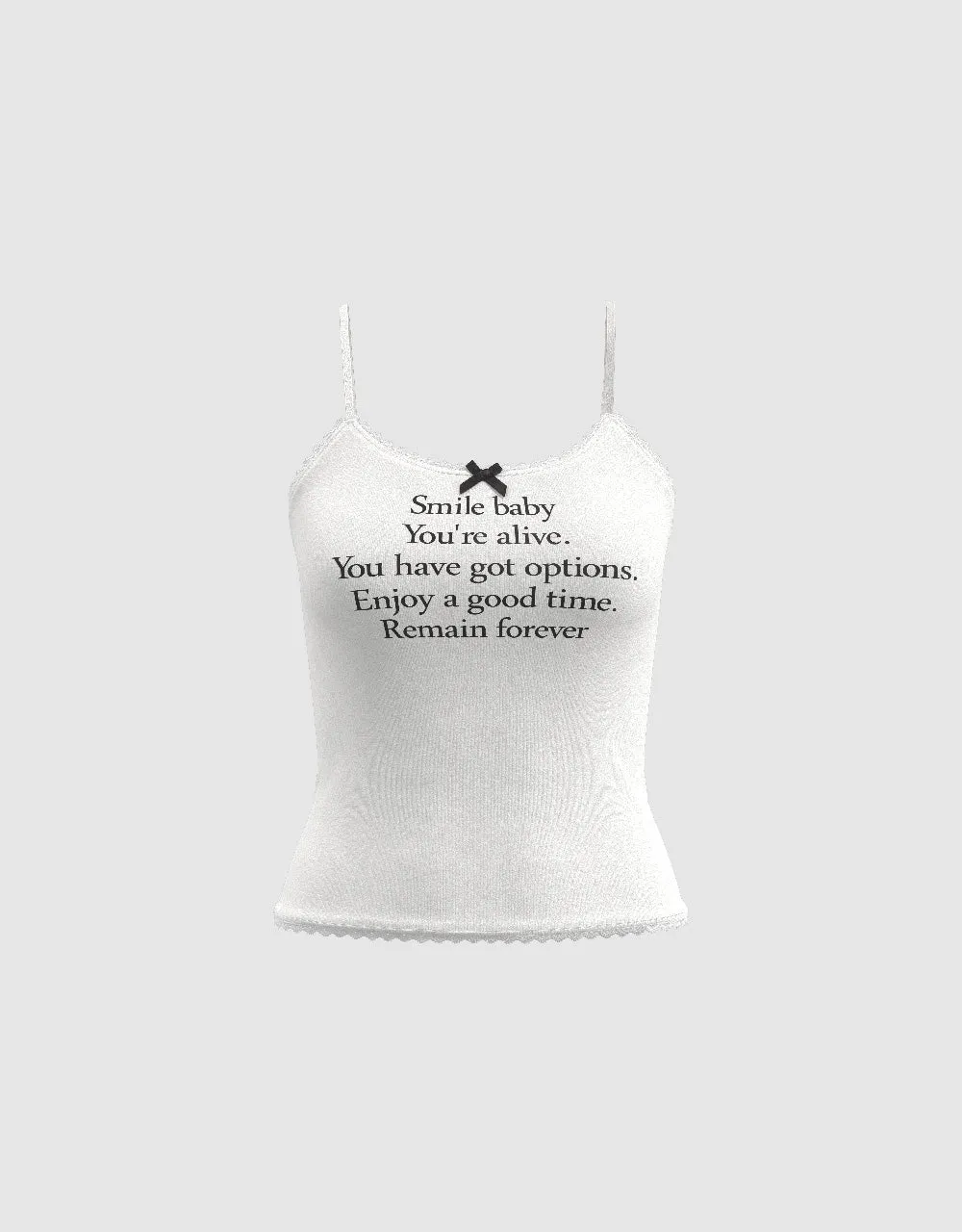 Letter Printed Skinny Cami Top sold by Urban Revivo