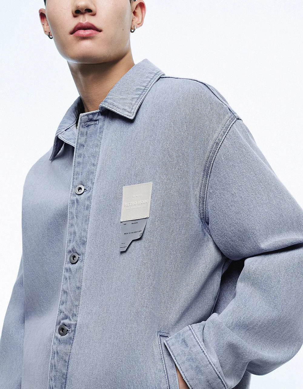 Button Up Loose Denim Jacket sold by Urban Revivo product image thumbnail 4