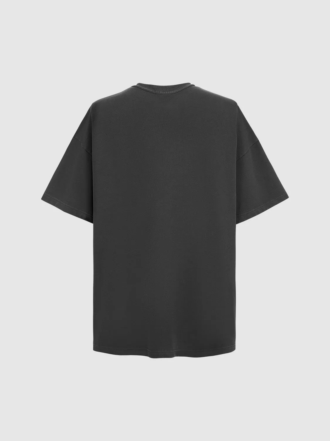 Letter Embossed Crew Neck Loose T-Shirt sold by Urban Revivo product image thumbnail 2