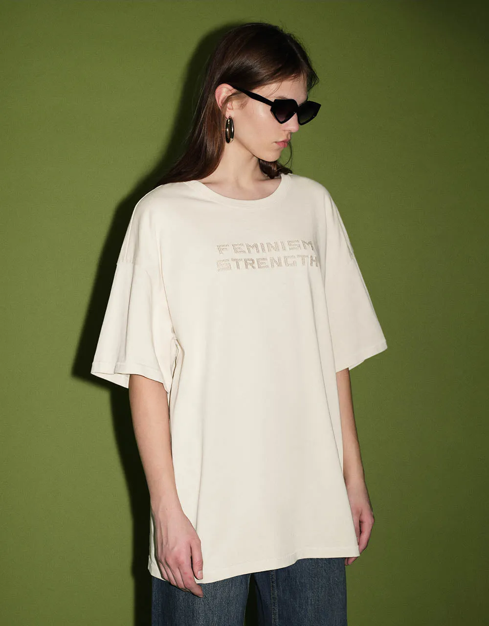 Letter Printed Crew Neck T-Shirt sold by Urban Revivo product image thumbnail 3