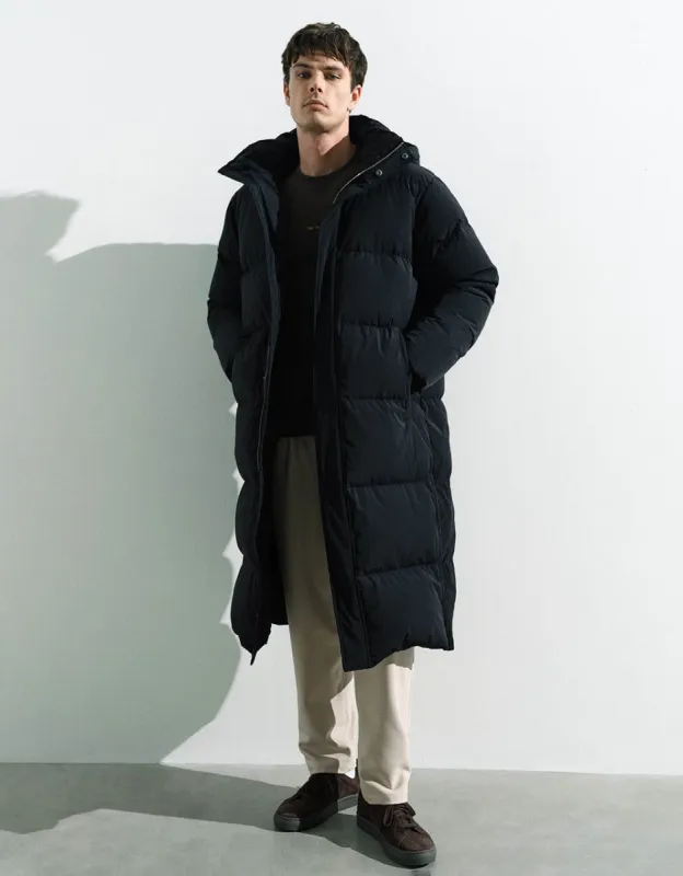 Drop Shoulder Sleeve Hooded Puffer Coat sold by Urban Revivo