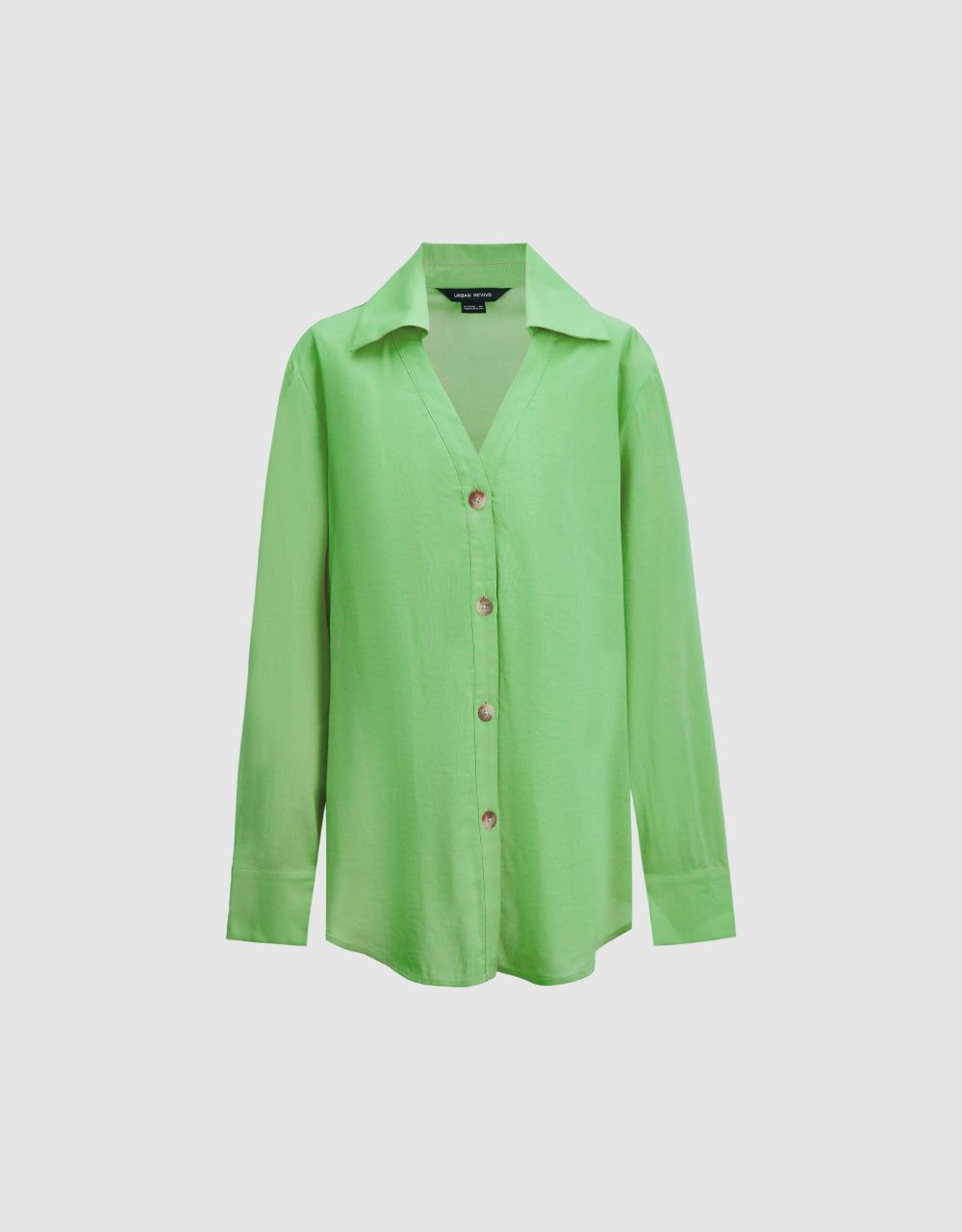 V-Neck Button Up Shirt sold by Urban Revivo