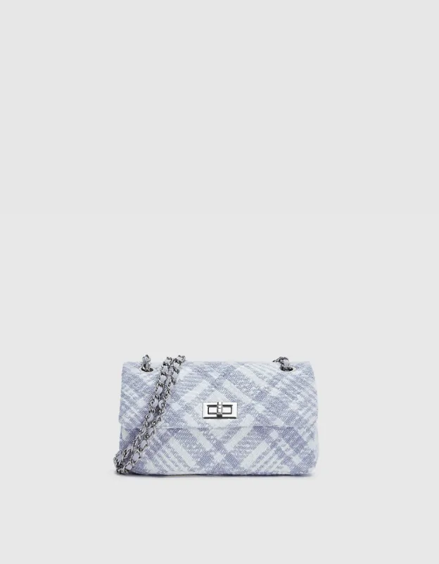 Plaid Tweed Shoulder Bag sold by Urban Revivo