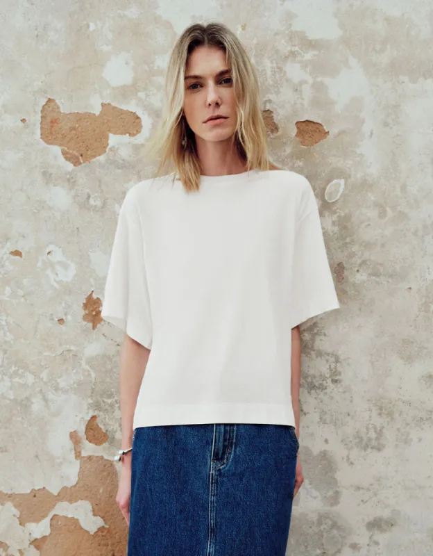 Crew Neck Loose T-Shirt sold by Urban Revivo