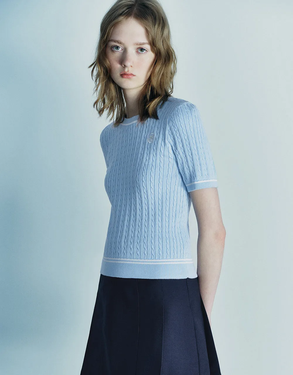 Crew Neck Knitted T-Shirt sold by Urban Revivo