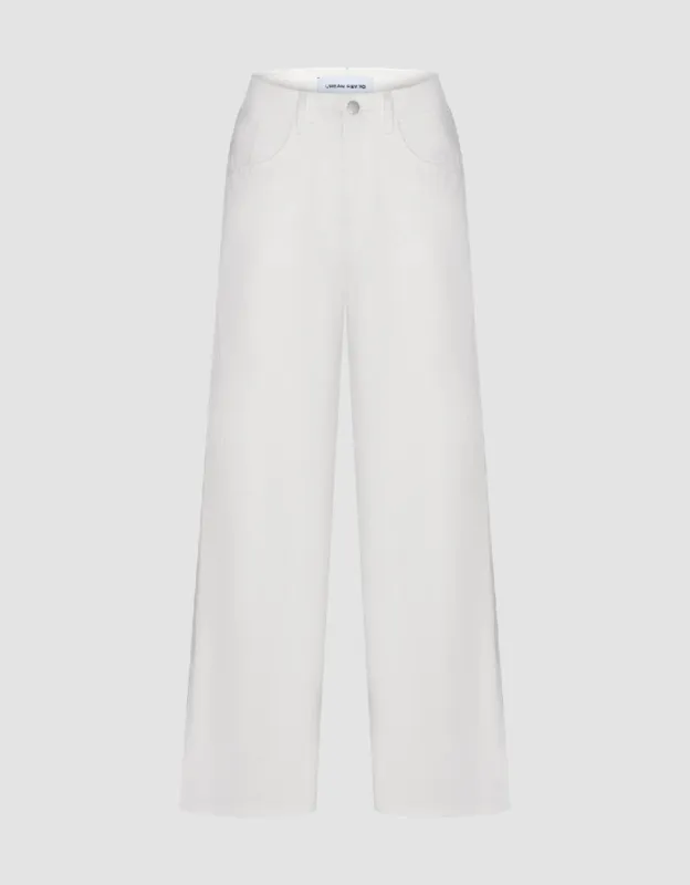 Split Hem Wide-Leg Jeans sold by Urban Revivo