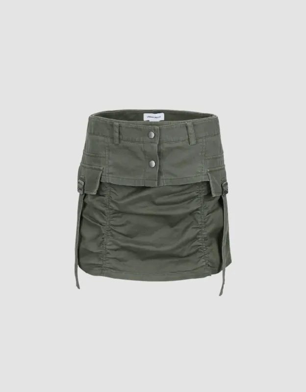 Ruched Mini A-Line Skirt sold by Urban Revivo