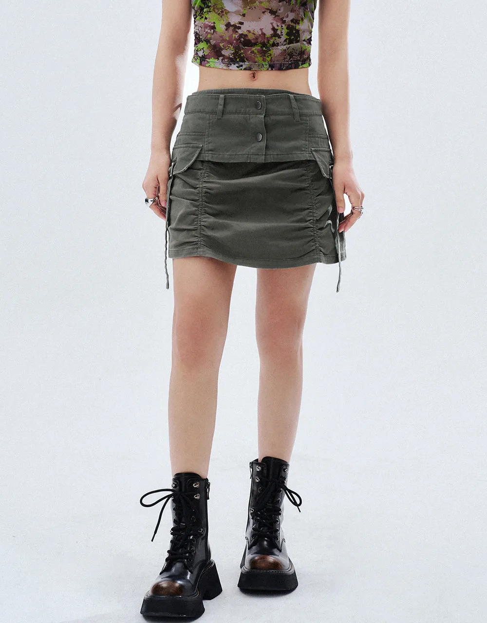 Ruched Mini A-Line Skirt sold by Urban Revivo product image thumbnail 2