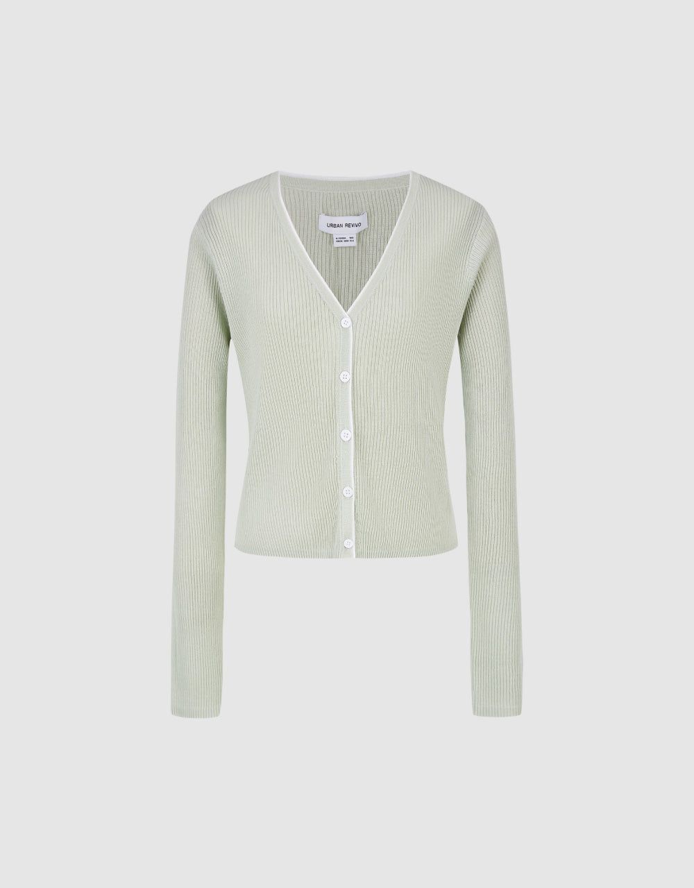 V-Neck Rib Knitted Cardigan sold by Urban Revivo product image thumbnail 2