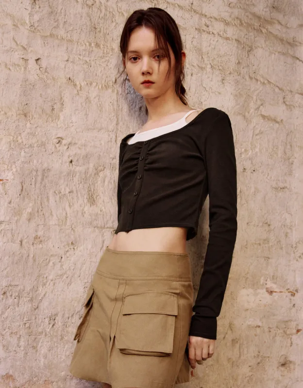 Halter Neck 2 In 1 Skinny T-Shirt sold by Urban Revivo