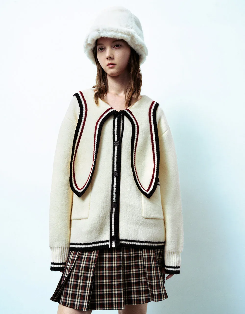 Drop Shoulder Sleeve Knitted Cardigan sold by Urban Revivo product image thumbnail 3