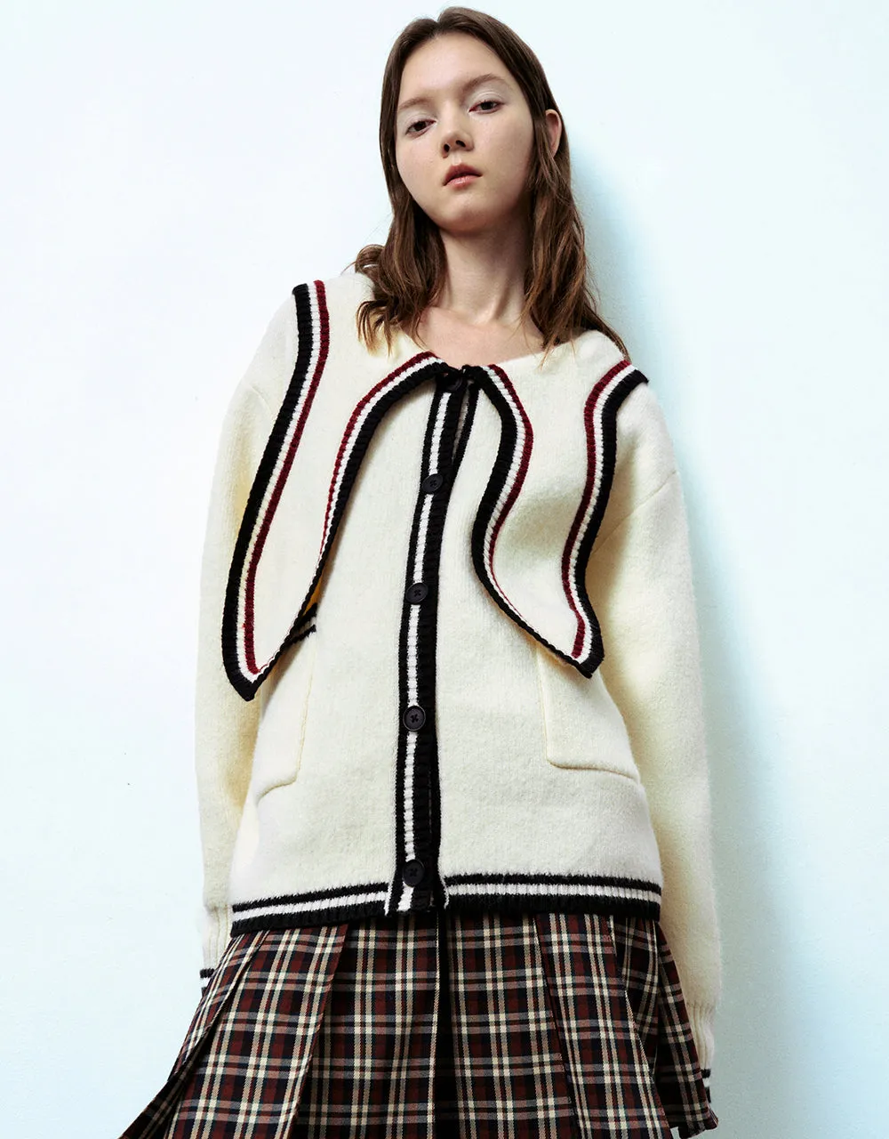 Drop Shoulder Sleeve Knitted Cardigan sold by Urban Revivo