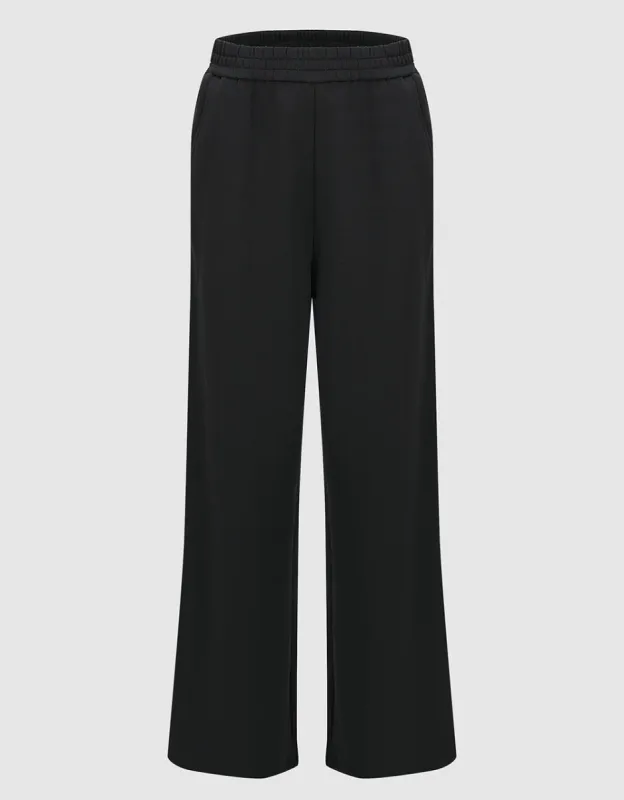 Elastic Waist Knitted Wide-Leg Pants sold by Urban Revivo