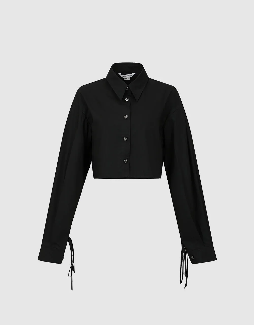 Heart Shape Button Cropped Straight Shirt sold by Urban Revivo product image thumbnail 2