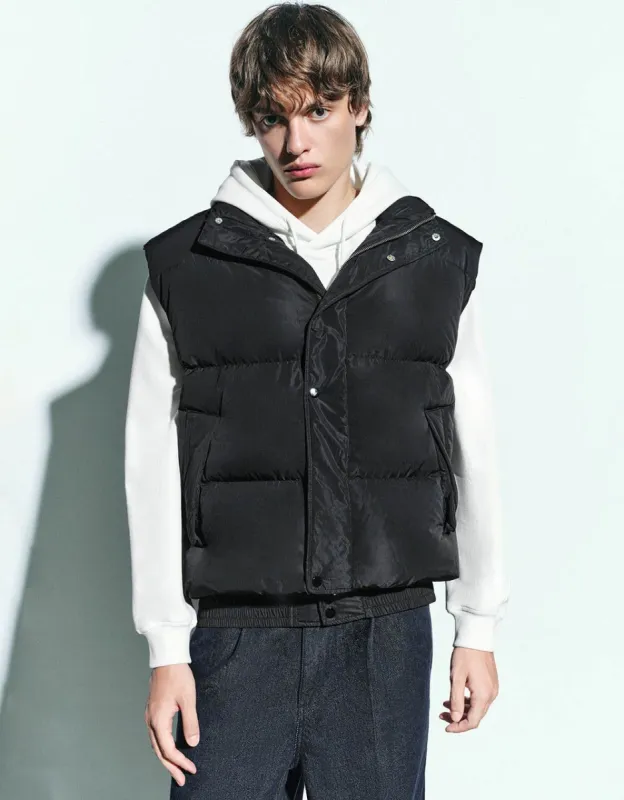 Stand Collar Puffer Waistcoat sold by Urban Revivo