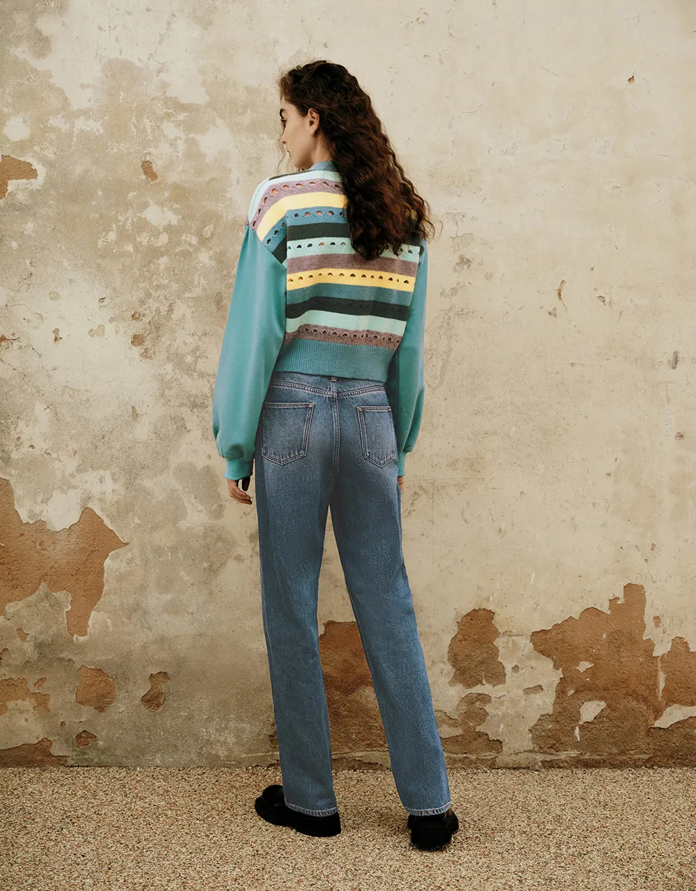 Striped V-Neck Knitted Cardigan sold by Urban Revivo product image thumbnail 5