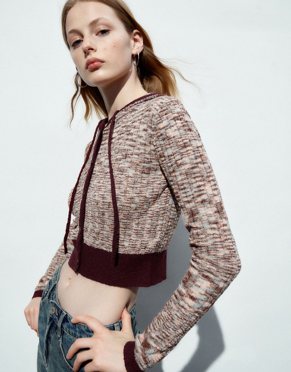 Printed Hooded Knitted Cardigan sold by Urban Revivo product image thumbnail 3