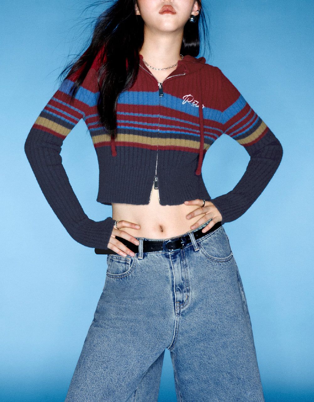 Zipper Front Hooded Knitted Cardigan sold by Urban Revivo product image thumbnail 3