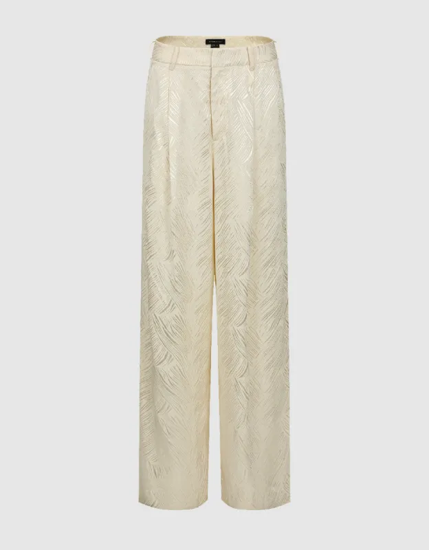 Embossed Wide-Leg Pants sold by Urban Revivo