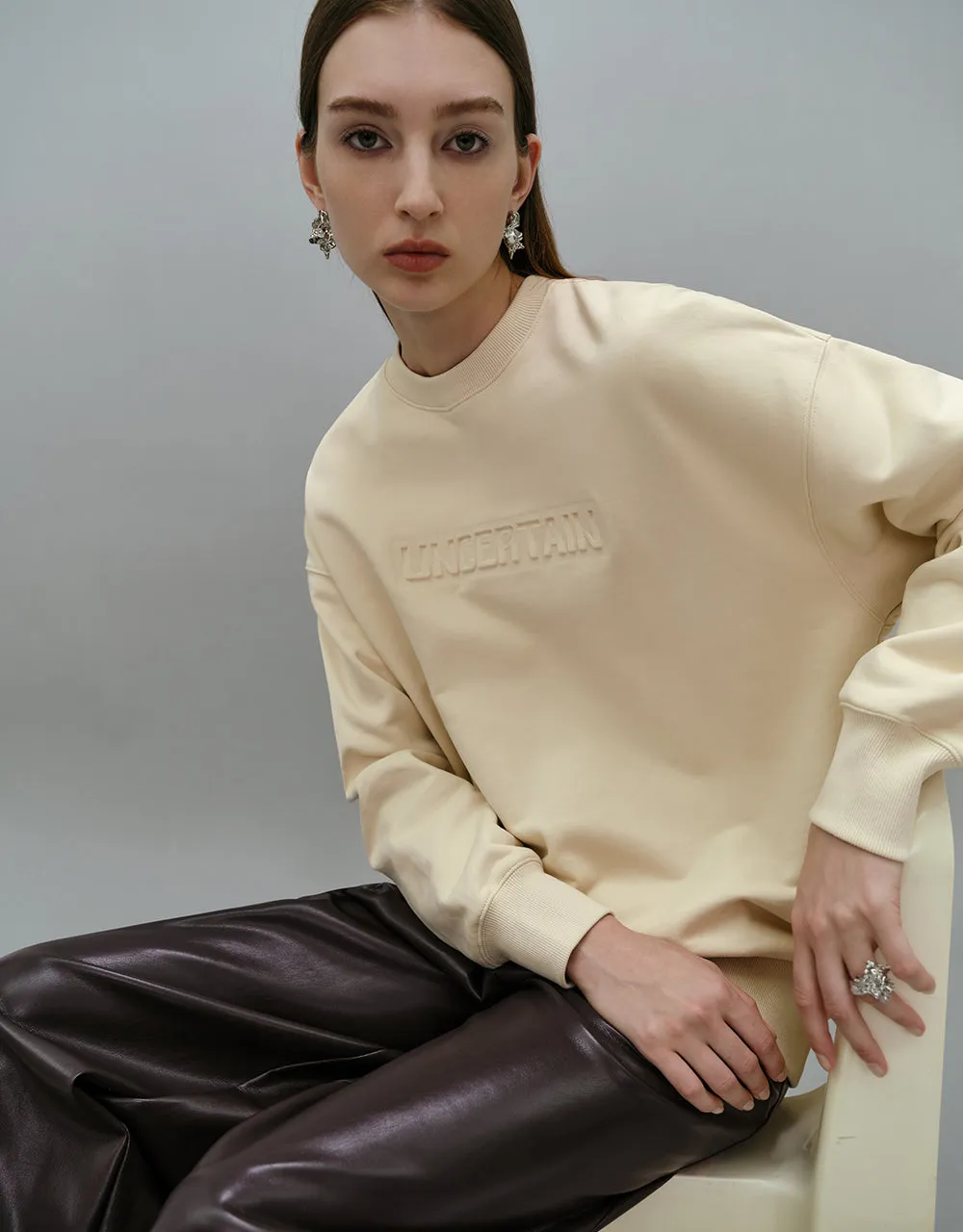 Crew Neck Oversized Sweatshirt sold by Urban Revivo product image thumbnail 3