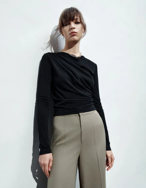 Ruched Skinny T-Shirt sold by Urban Revivo