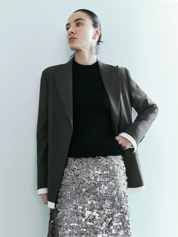 Peak Lapel Loose Blazer sold by Urban Revivo