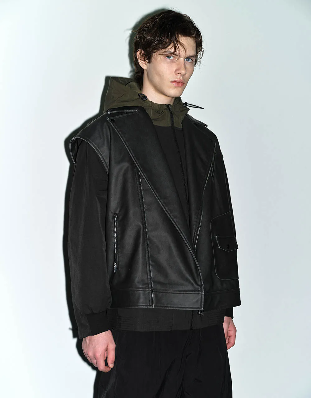 Zipper Front Vegan Leather Waistcoat sold by Urban Revivo product image thumbnail 3