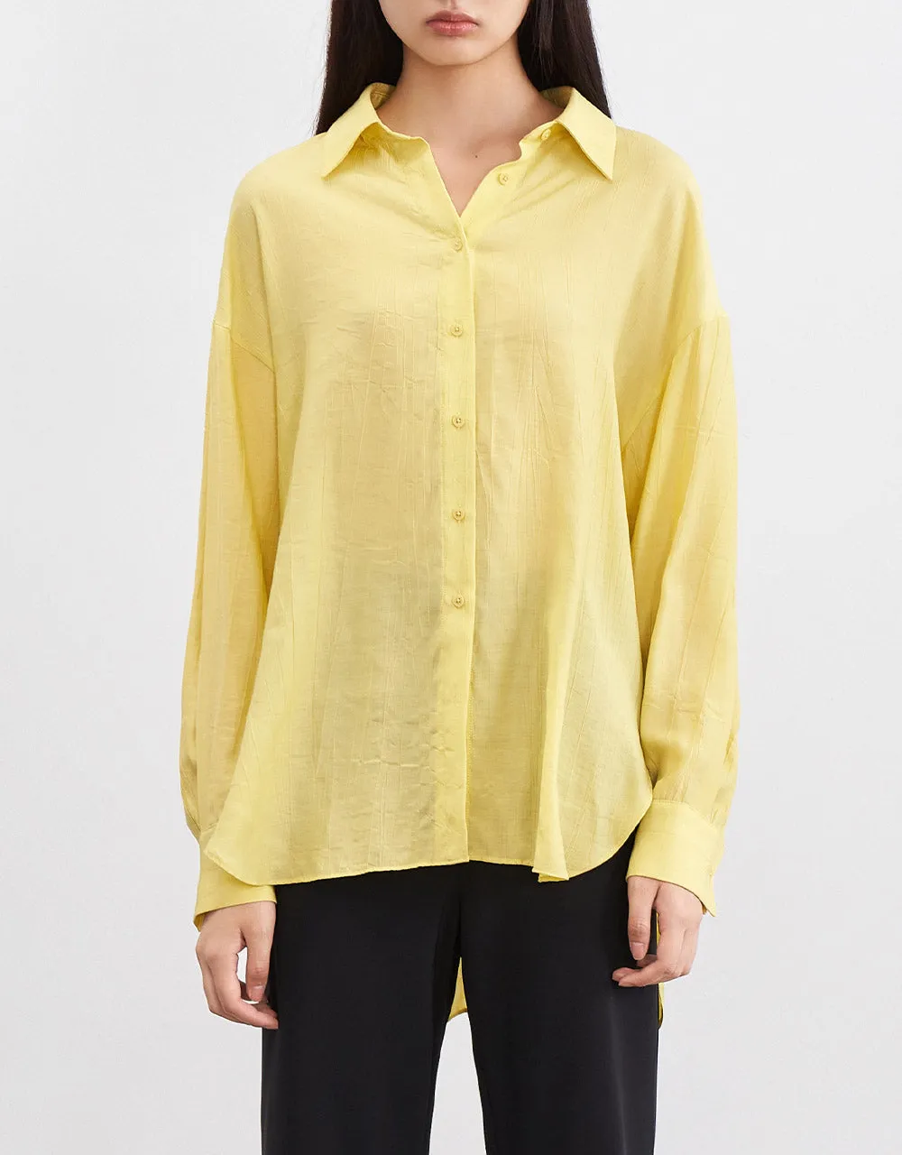 Tie Front Button Up Drop Shoulder Shirt sold by Urban Revivo product image thumbnail 2
