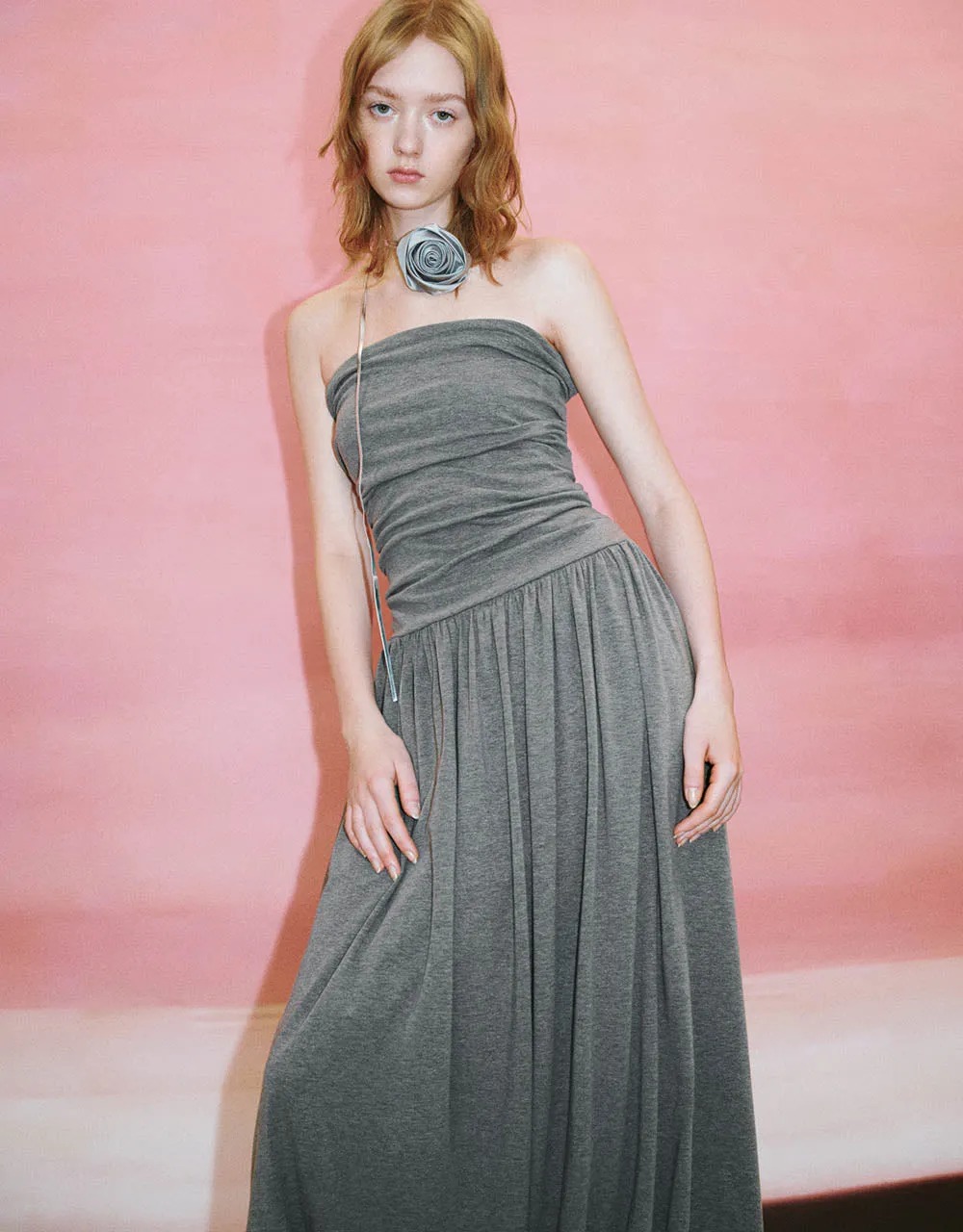 Ruched Sleeveless Off-Shoulder A-Line Dress sold by Urban Revivo product image thumbnail 3