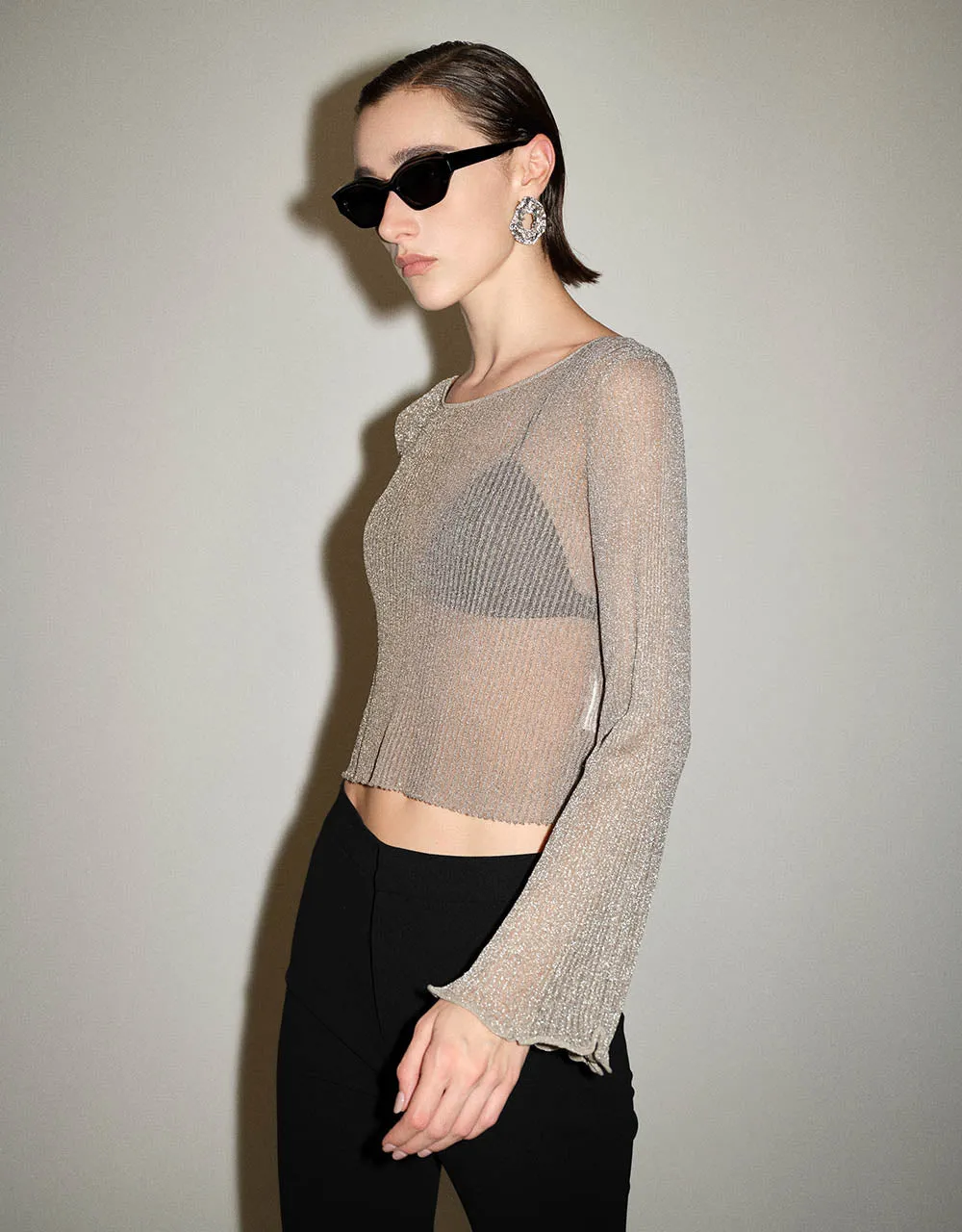 Crew Neck Skinny Knitted T-Shirt sold by Urban Revivo product image thumbnail 3