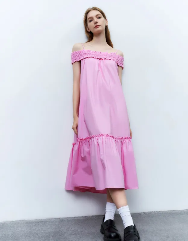 Sleeveless Off-Shoulder A-Line Dress sold by Urban Revivo