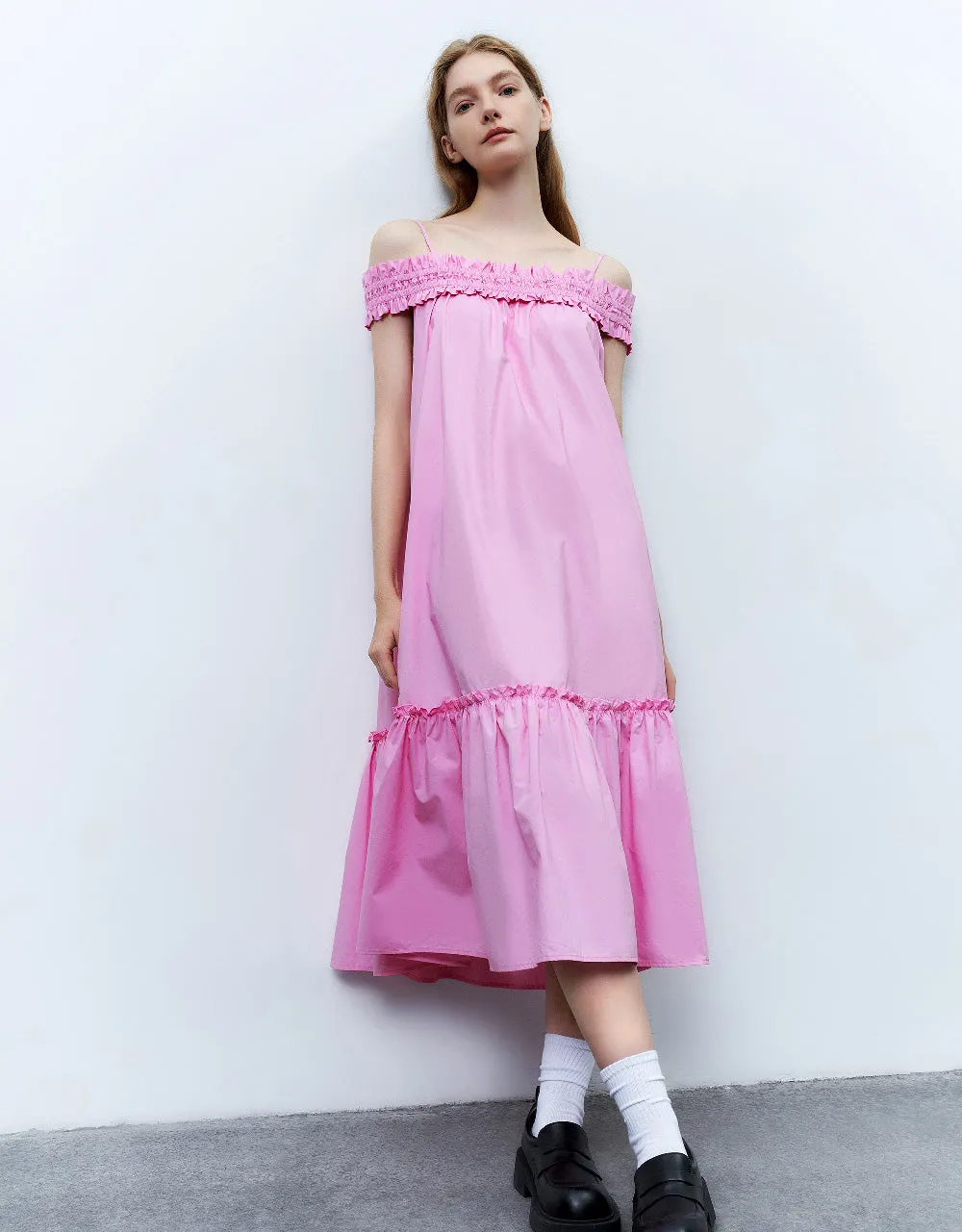 Sleeveless Off-Shoulder A-Line Dress sold by Urban Revivo