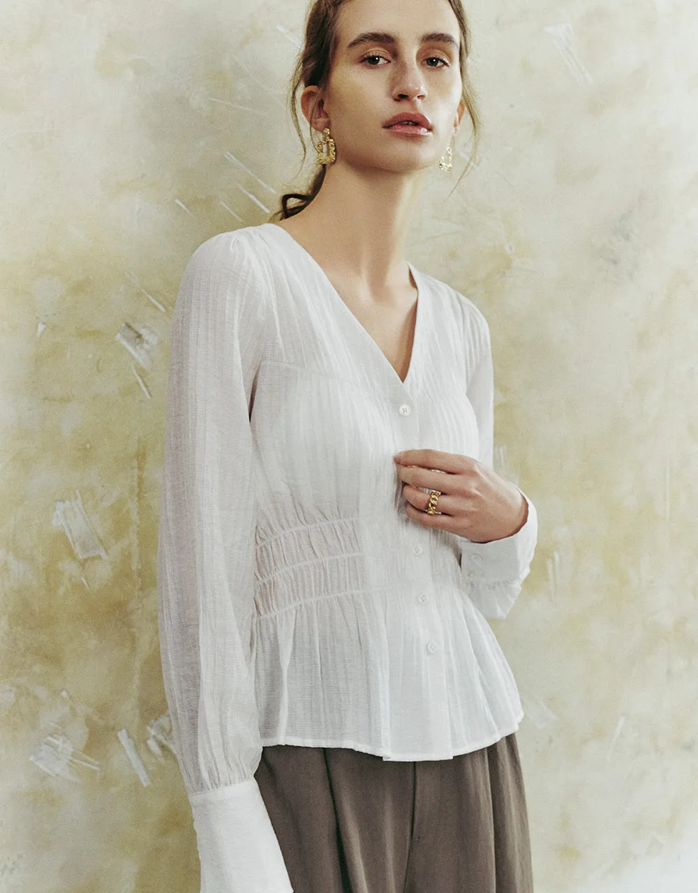 V-Neck Loose Shirt sold by Urban Revivo product image thumbnail 3