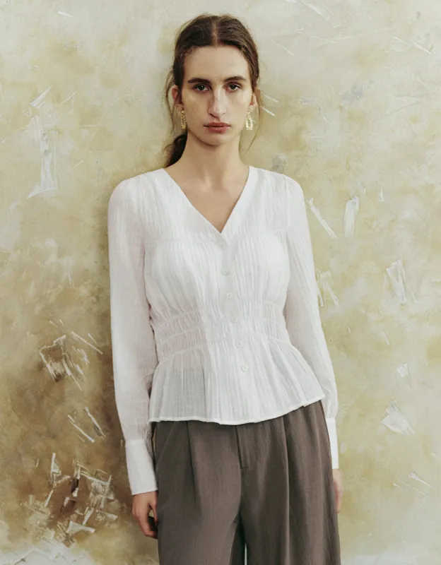 V-Neck Loose Shirt sold by Urban Revivo