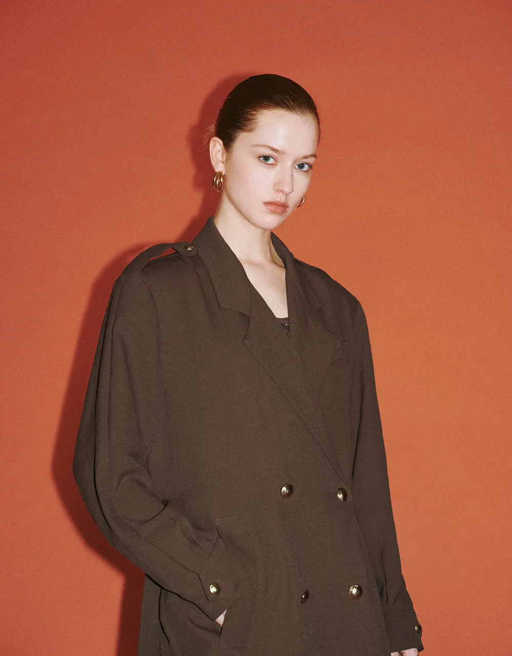 Notch Lapel Trench Coat With Belt sold by Urban Revivo product image thumbnail 4
