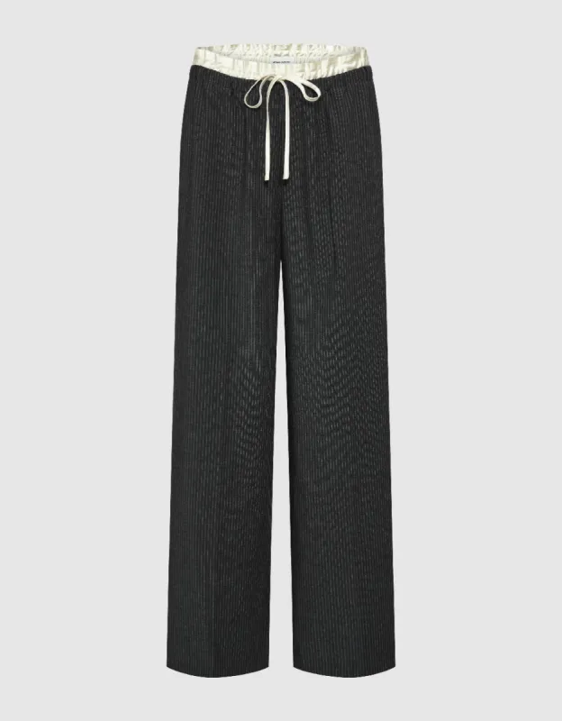 Drawstring Waist Straight Pants sold by Urban Revivo