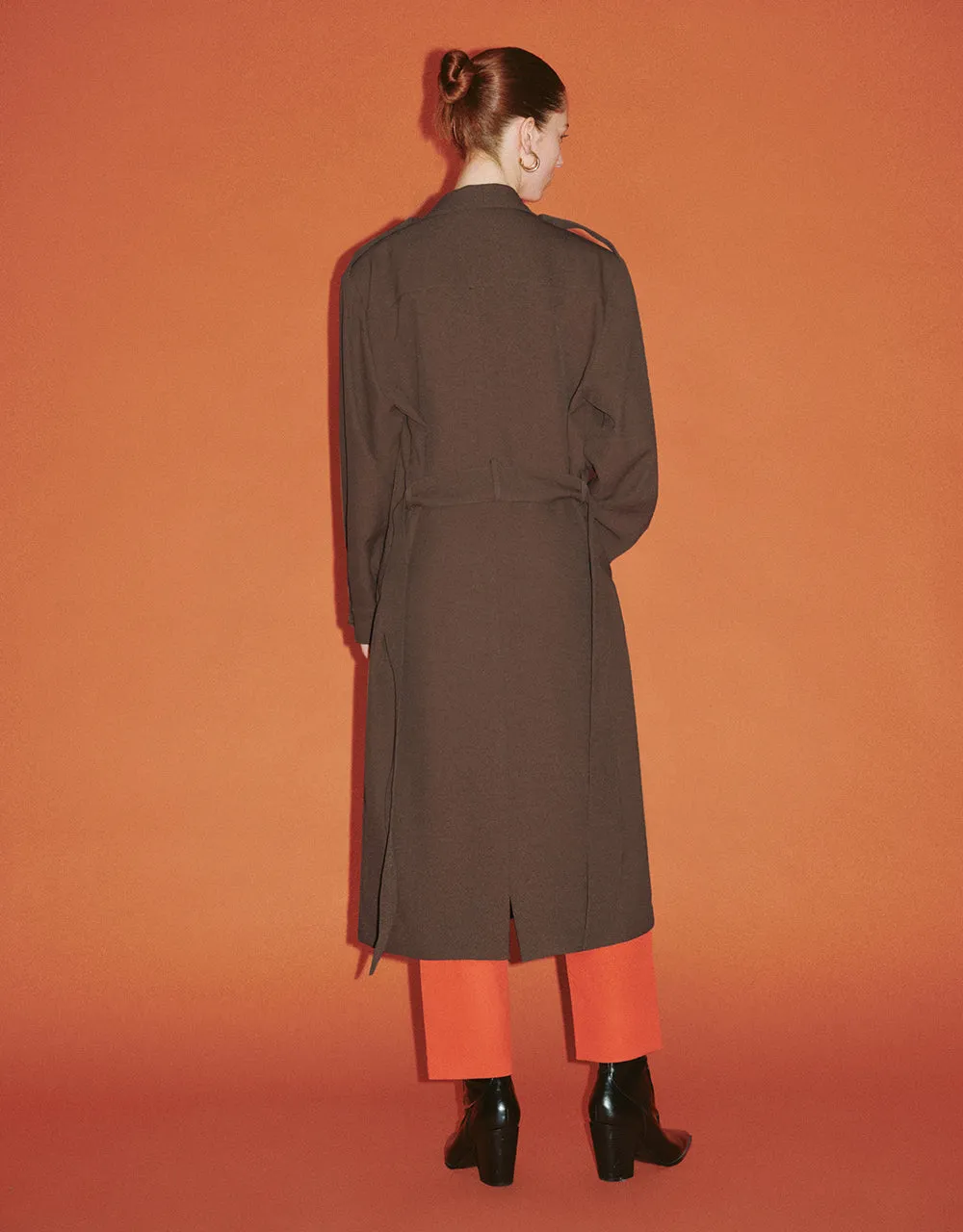 Notch Lapel Trench Coat With Belt sold by Urban Revivo product image thumbnail 5
